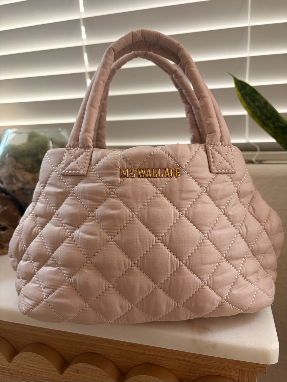 MZ Wallace Quilted Blush Pink Tote